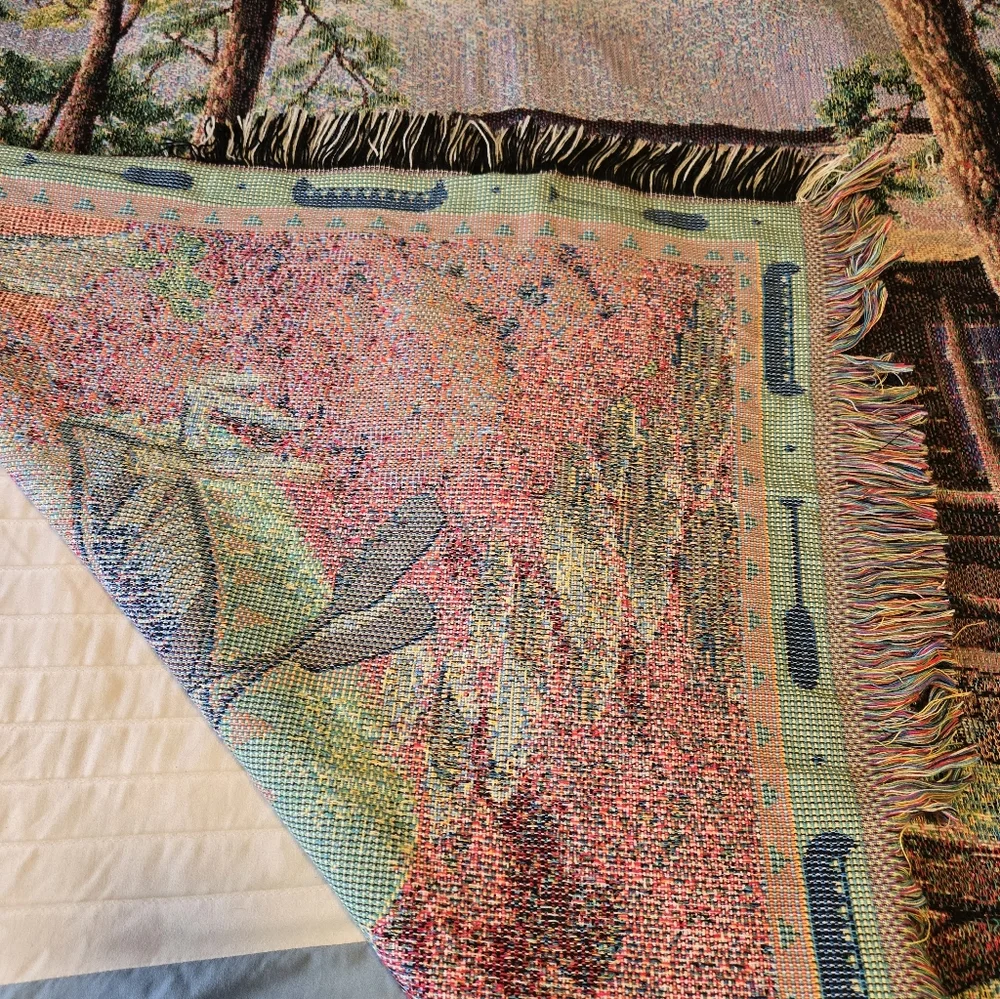 Crown Crafts Fishing Lodge Tapestry